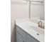 Bathroom vanity featuring a white countertop, white cabinet, and stainless fixtures at 195 Finchley Dr, Roswell, GA 30076