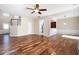 Open floor plan with hardwood floors, staircase, and eat-in kitchen at 195 Finchley Dr, Roswell, GA 30076