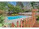 A refreshing in-ground swimming pool surrounded by a well-maintained fence and lush greenery at 3993 Amberley Ln, Marietta, GA 30062