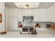 Bright kitchen featuring white cabinets, herringbone backsplash, and modern fixtures at 1130 Piedmont Ne Ave # 907, Atlanta, GA 30309