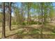 A private backyard surrounded by tall trees provides a secluded retreat from the city at 2840 Ivy Mill Dr, Buford, GA 30519