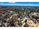 High-angle aerial view of a residential area highlighting the neatly arranged homes and surrounding trees at 525 James Lee Dr, Suwanee, GA 30024