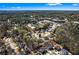 Wide aerial shot of a suburban neighborhood featuring well-maintained homes and mature trees in a serene setting at 525 James Lee Dr, Suwanee, GA 30024