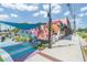 Patio with comfortable seating and a colorful mural backdrop at 5300 Peachtree Rd # 1212, Atlanta, GA 30341