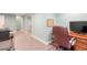 Finished basement office space with desk and tiled flooring at 161 Dorys Way, Dallas, GA 30157
