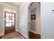 Entryway with hardwood floors, elegant door with glass, and seamless access to other rooms at 161 Dorys Way, Dallas, GA 30157