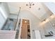 Modern bathroom with glass shower, soaking tub, and stone accents at 161 Dorys Way, Dallas, GA 30157