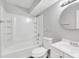 Bathroom featuring clean white fixtures, including a tub and a modern vanity at 2390 Lawrenceville Hwy # K, Decatur, GA 30033