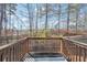 View from backyard deck with wooden railing, overlooking natural foliage at 3182 Mill Springs Cir, Buford, GA 30519