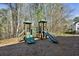 Community playground with two slides surrounded by mulch, perfect for outdoor fun at 173 Northshore Xing, Dallas, GA 30157