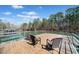 Waterfront dock seating area offers panoramic views of lake and lush scenery at 3795 Duckcove Way, Cumming, GA 30041