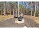 Outdoor fire pit area with chairs in a mulch-covered backyard at 3795 Duckcove Way, Cumming, GA 30041