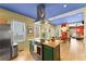 View of the kitchen showcasing stainless steel appliances and a wooden butcher block island at 857 Dill Sw Ave, Atlanta, GA 30310