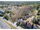 An aerial view showing a neighborhood with mature trees and various home styles at 1734 Summit Glen, Atlanta, GA 30329