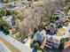 An aerial view shows a large lot surrounded by established homes in neighborhood at 1734 Summit Glen, Atlanta, GA 30329
