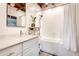 Bright bathroom with modern vanity, tub-shower, and stylish decor at 1791 Harper Nw St # H, Atlanta, GA 30318