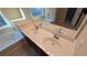 Bathroom featuring a double sink vanity with a white countertop, bathtub, and tile floors at 4440 Cedar Bridge Walk, Suwanee, GA 30024