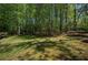 Large backyard with mature trees provides a peaceful and private space for outdoor activities and relaxation at 404 Queensbury Pl, Acworth, GA 30102