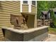 Outdoor kitchen with a grill and concrete countertops, perfect for summer barbecues at 404 Queensbury Pl, Acworth, GA 30102