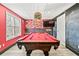 Basement featuring a pool table with a chalkboard wall, license plate decor, and drop ceiling at 38 Wayfaring Ct, Rockmart, GA 30153