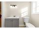 Modern bathroom features a gray vanity, sleek fixtures, and natural light at 2480 Miriam Ln, Decatur, GA 30032