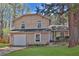 Charming two-story home with a well-manicured lawn and attached garage, complemented by mature trees at 1045 Forest Path, Stone Mountain, GA 30088