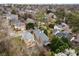 An aerial shot of a neighborhood displaying mature trees and well-manicured lawns at 1109 Pine Grove Ne Ave, Brookhaven, GA 30319