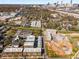 Aerial view showcasing a neighborhood with city skyline view in the background at 120 Beardon Se Cir # 2, Atlanta, GA 30316