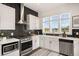 Bright kitchen showcasing stainless steel appliances, white cabinetry, and black tile backsplash at 120 Beardon Se Cir # 2, Atlanta, GA 30316