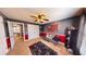 This vibrant bedroom offers unique decor and ample space for relaxation and personalization at 7492 Shadburn Ferry Rd, Cumming, GA 30041