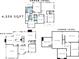 Detailed floor plan showcasing the layout of the home's upper, main, and lower levels at 7492 Shadburn Ferry Rd, Cumming, GA 30041