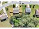 Overhead aerial view of the property, highlighting the layout of the home and the fenced backyard at 1606 Kenilworth Se Ln, Conyers, GA 30013