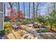 Landscaped backyard featuring a stone patio at 1287 University Ne Dr, Atlanta, GA 30306