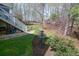 Landscaped backyard featuring a bird bath at 525 Hilliard Ct, Suwanee, GA 30024