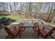 Backyard patio with outdoor dining area at 525 Hilliard Ct, Suwanee, GA 30024