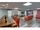 Finished basement with a bar, dining area, and comfortable seating perfect for entertaining at 525 Hilliard Ct, Suwanee, GA 30024