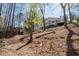 Exterior view of home on wooded lot, featuring tall windows and a deck overlooking the landscape at 116 Myrtle Rd, Woodstock, GA 30189