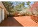 Spacious wooden deck with railings and outdoor umbrella, perfect for entertaining and relaxing at 1564 Pedro Sw Dr, Mableton, GA 30126