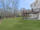 View of a grassy backyard and wooden deck at 3891 Greensward Nw Vw, Kennesaw, GA 30144