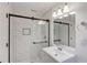Bathroom featuring a glass shower and modern sink with a mirror at 105 Simonton (Tract 1) Se Rd, Lawrenceville, GA 30046