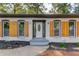 Close up of the white-painted front door with decorative glass and matching shutters at 105 Simonton (Tract 1) Se Rd, Lawrenceville, GA 30046