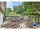 Outdoor deck with wooded backyard at 8600 Andy Mountain Ct, Villa Rica, GA 30180