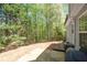 Green backyard with trees, a small concrete patio, and home siding at 4315 Summit Heights Dr, Snellville, GA 30039