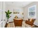 Cozy home office featuring hardwood floors, a minimalist desk, comfortable chairs, and ample natural light at 2610 Crestdale Se Cir, Atlanta, GA 30316