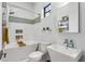 Stylish bathroom with a tub and shower, a modern sink, and tile accents at 307 Cherokee Se Ave # 3, Atlanta, GA 30312