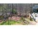 Backyard with privacy fence, wooded area, and a beautiful landscaped yard at 114 Hardwood Ln, Canton, GA 30115