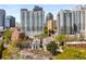 Beautiful aerial view of the property, city skyline, and surrounding buildings at 1078 Piedmont Ne Ave # 203, Atlanta, GA 30309