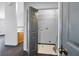 View of the laundry room with wire shelving for ample storage and in-unit connections at 115 Oak Grove Pl, Acworth, GA 30102