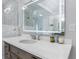 Elegant bathroom vanity with a sleek countertop, modern mirror, and stylish fixtures enhancing the room's appeal at 2005 Westbourne Way, Alpharetta, GA 30022