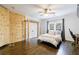Unique bedroom featuring hardwood floors, a climbing wall, and a custom monkey bar installation at 2005 Westbourne Way, Alpharetta, GA 30022